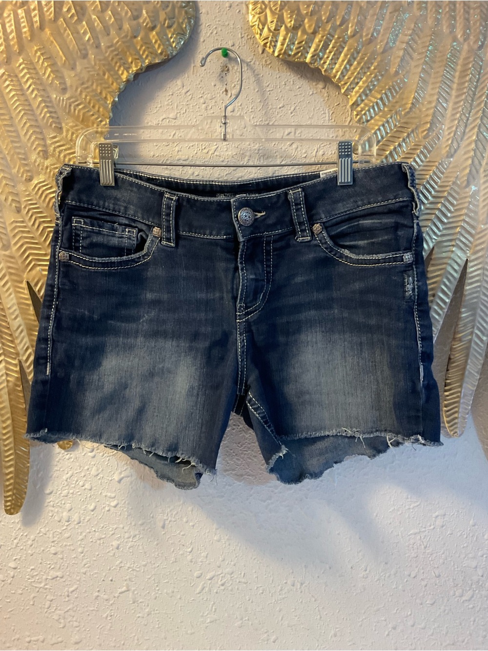 Silver SUKI mid Bermuda Blue Jean Shorts